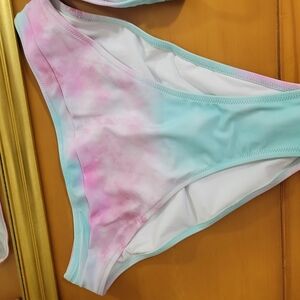 Cupshe Pink and Blue Bikini Tie Dye